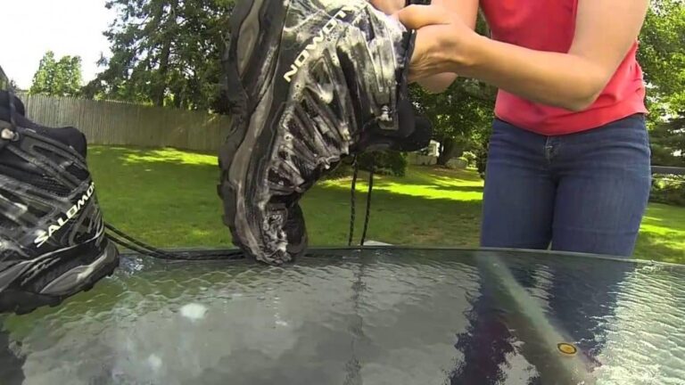 washing hiking boots