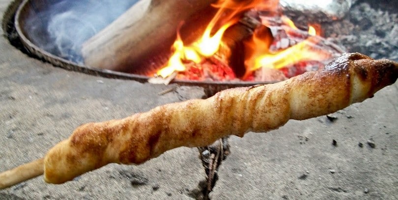 Cinnamon biscuit on a stick