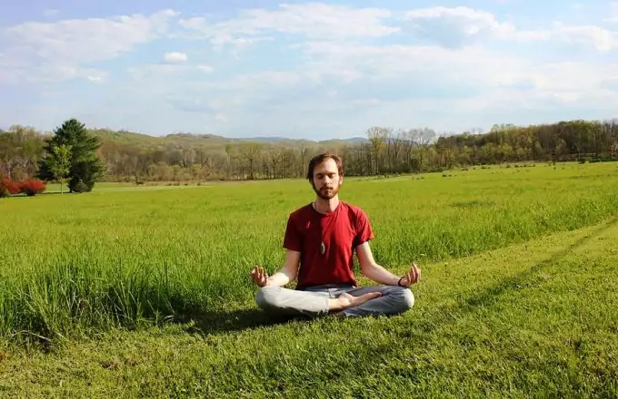 Person is meditating