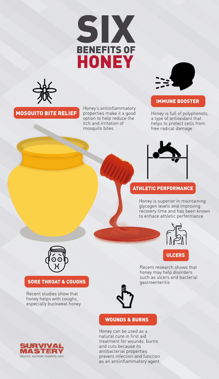 Benefits of honey infographic