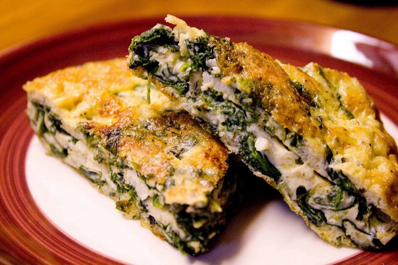 Spanish style spinach omelette