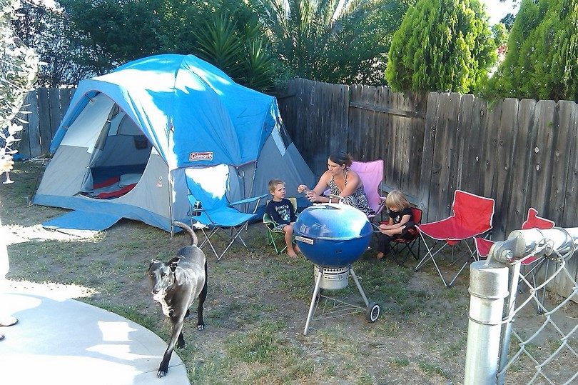 Backyard camping