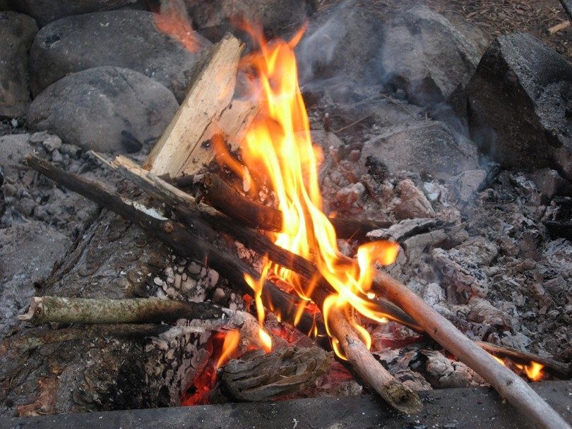 Campfire start before sunset