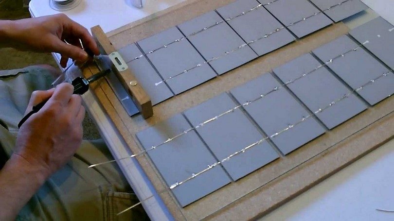 Connect all of your solar cells and glue them