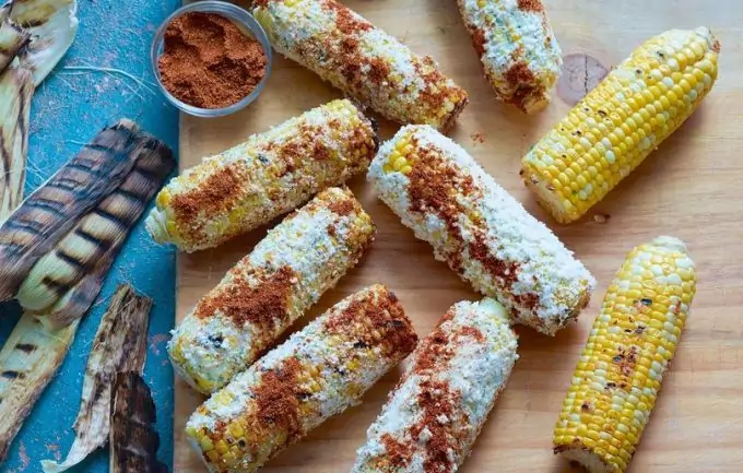 Corn on the cob with chili lime