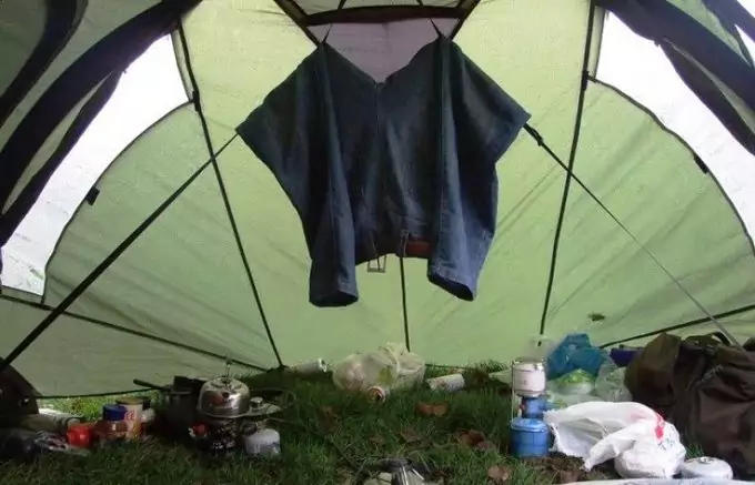 Drying Clothes in the Tent