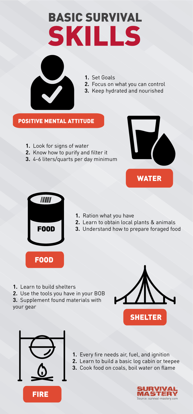 Survival skills guide infographic