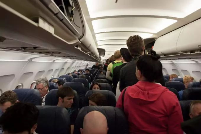 Inside of an Airplane