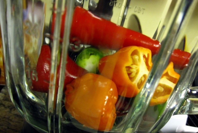 Peppers in blender