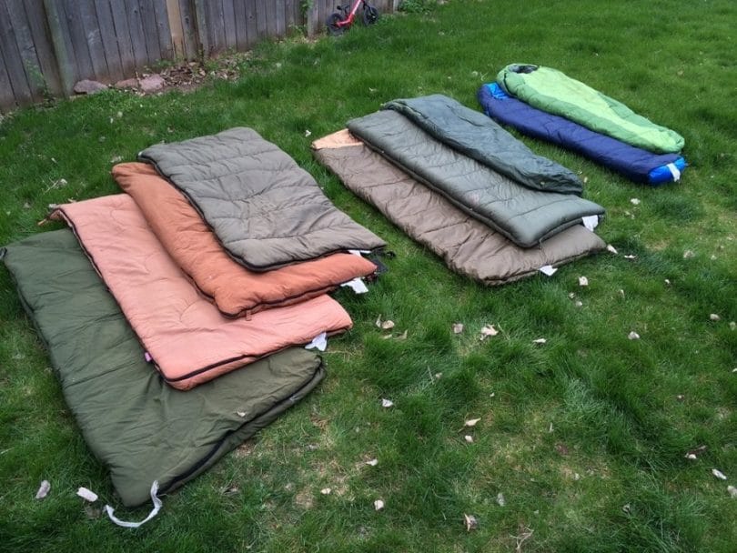 Shapes of sleeping bags