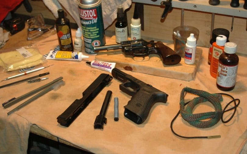 Cleaning a handgun