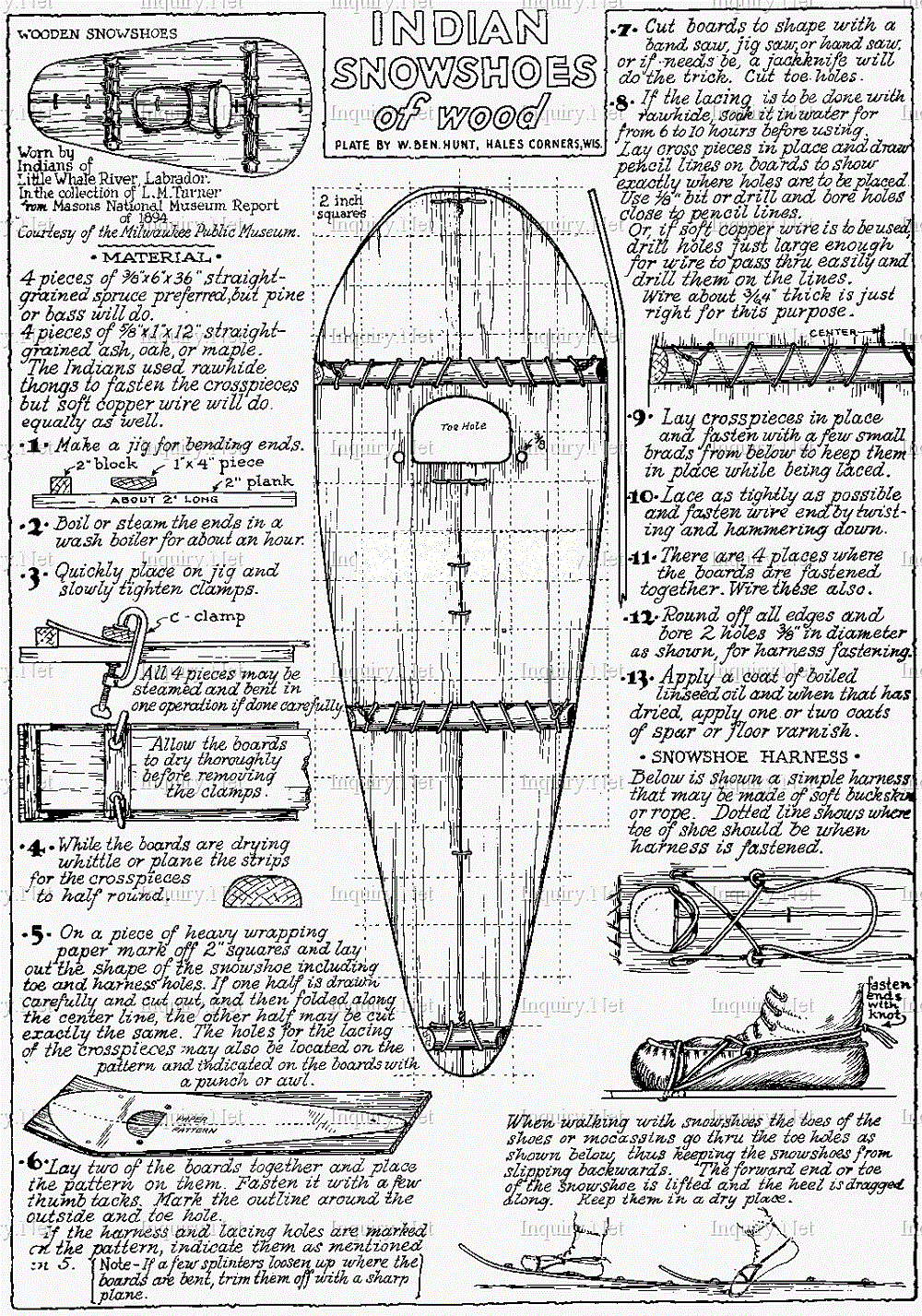 Indian snowshoe made of wood infographic