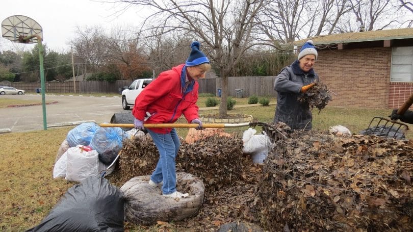 Making compost in the garden