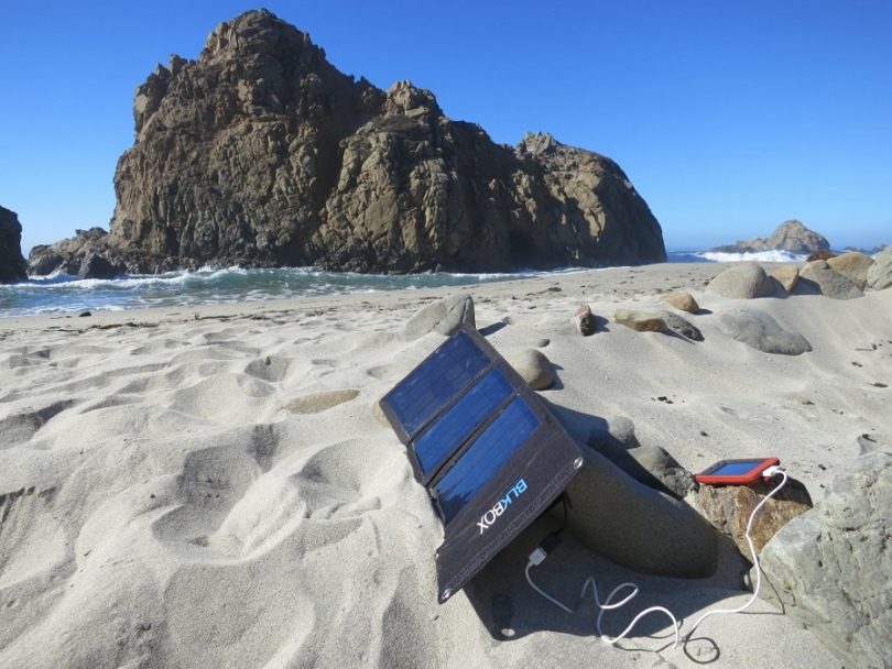 Portable solar on the beach