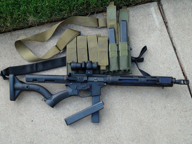 Aero survival rifle on the ground