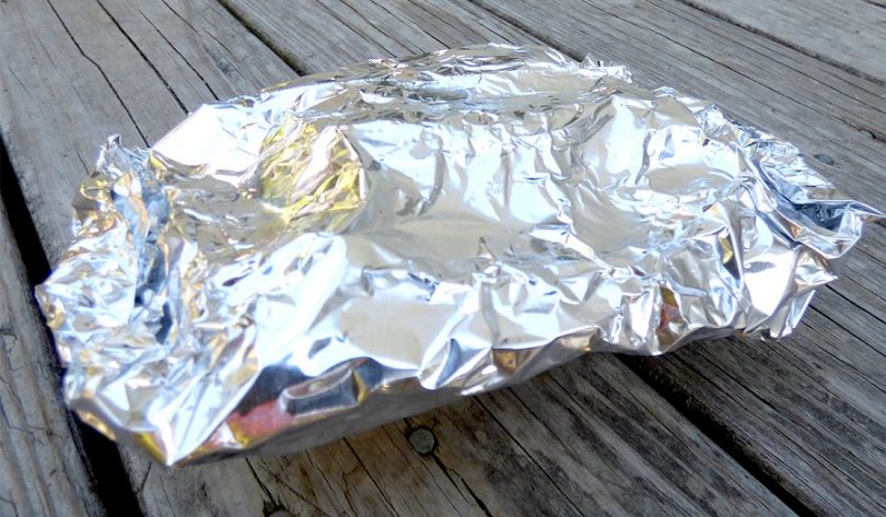 Aluminum foil on camping