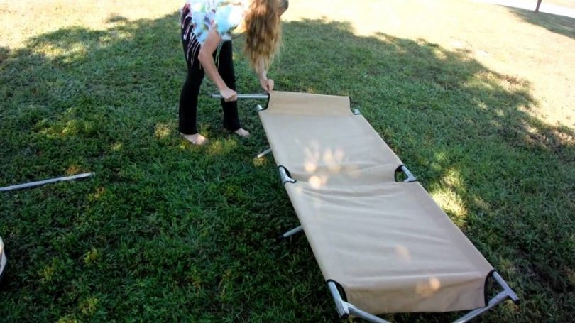 Assembling camping cot