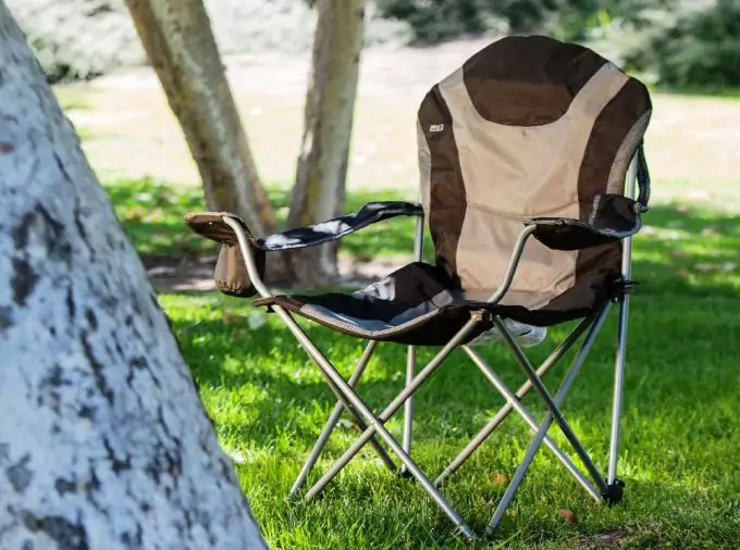 Deluxe Padded Reclining Camping Fishing Beach Chair