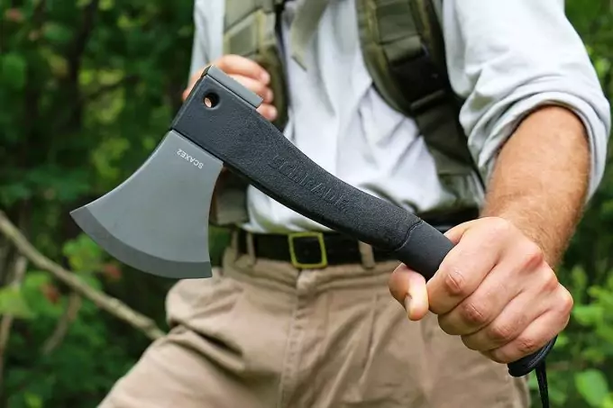 Schrade Axe with Fire Starter and Rubber Handle