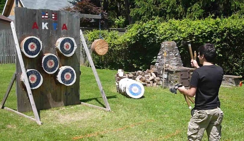 Tomahawk Throwing practice