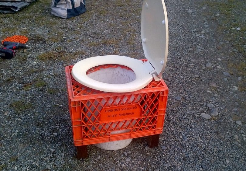 diy camping toilet making