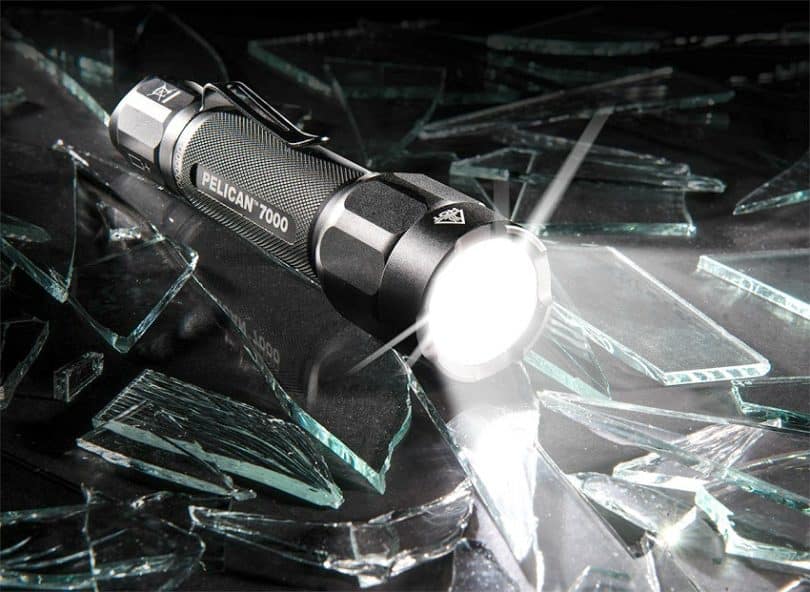 pelican high lumens led tactical flashlight shining bright