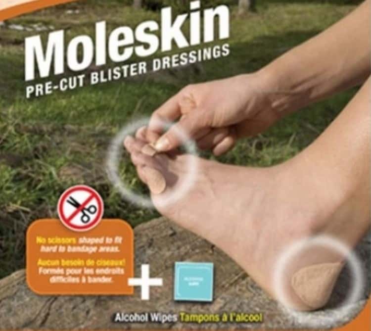 Moleskin donut around blister