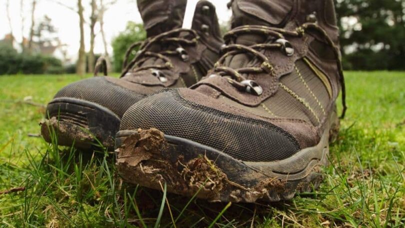 hiking boots in washing machine