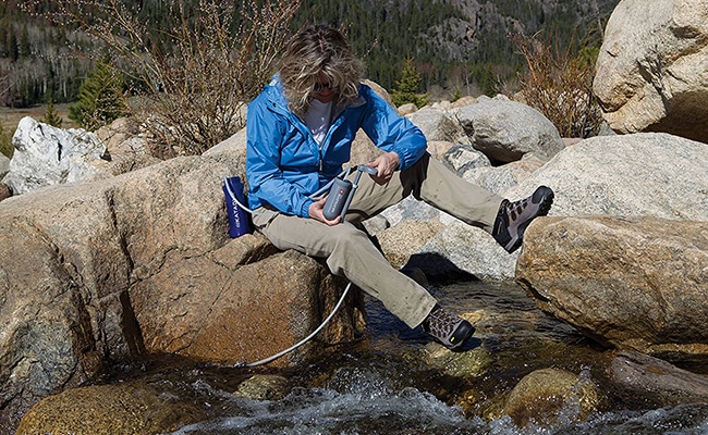 Katahdyn Microfilter in Use