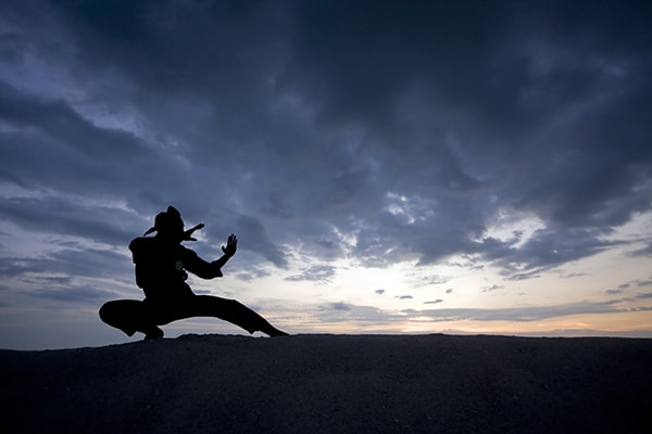 Martial Arts Discipline at sunset